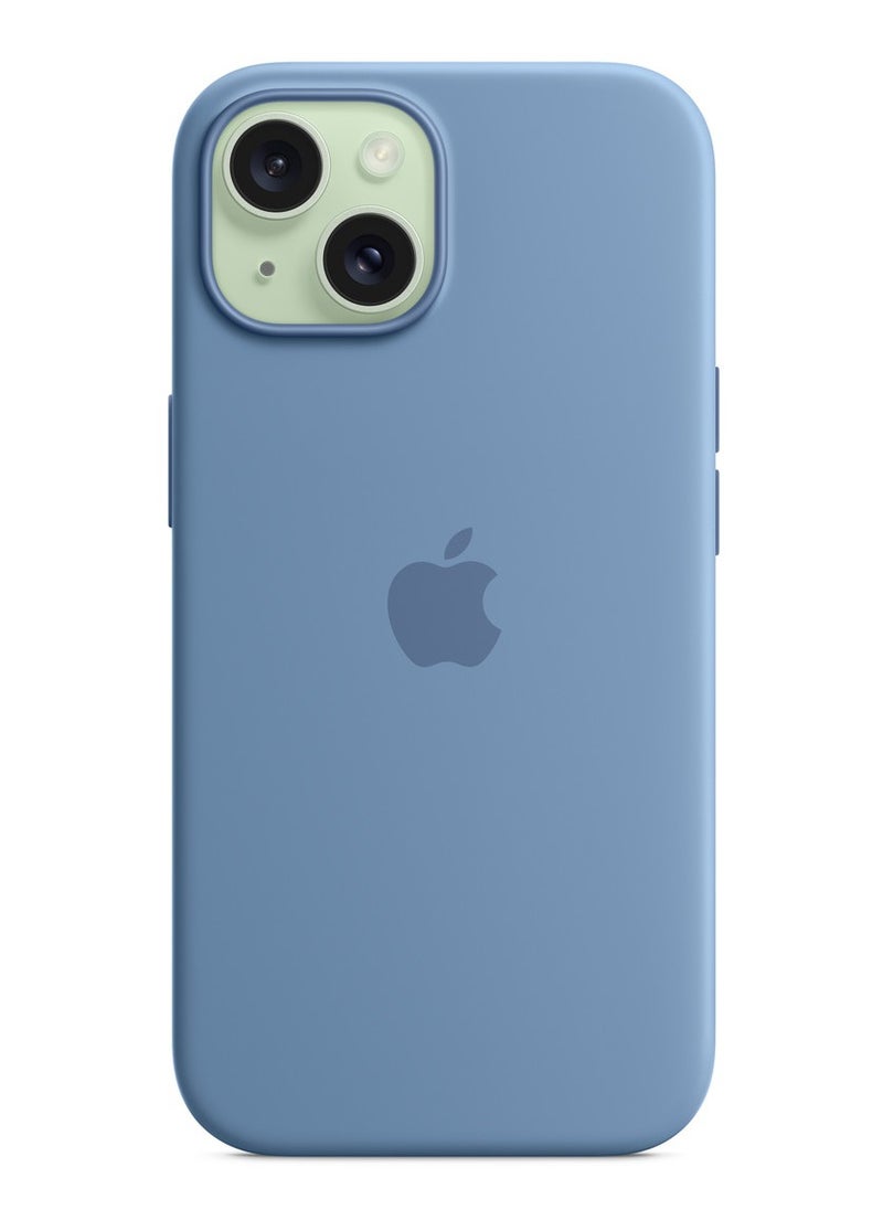 Silicone - iPhone 15 Silicone Case with MagSafe - Winter Blue - Image 1