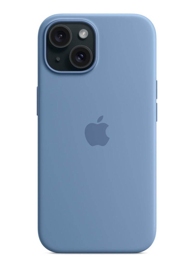 Silicone - iPhone 15 Silicone Case with MagSafe - Winter Blue - Image 1