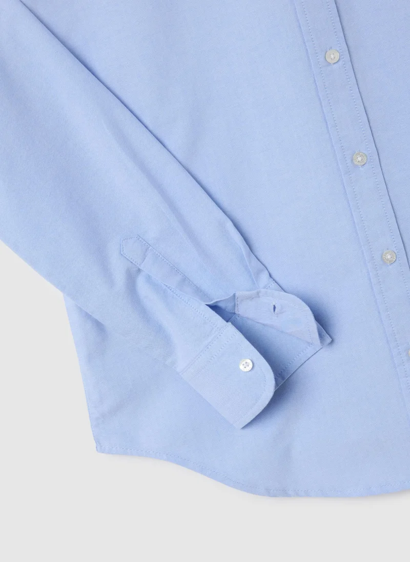 Ovs PURE COTTON BLUE SHIRT IN REGULAR FIT