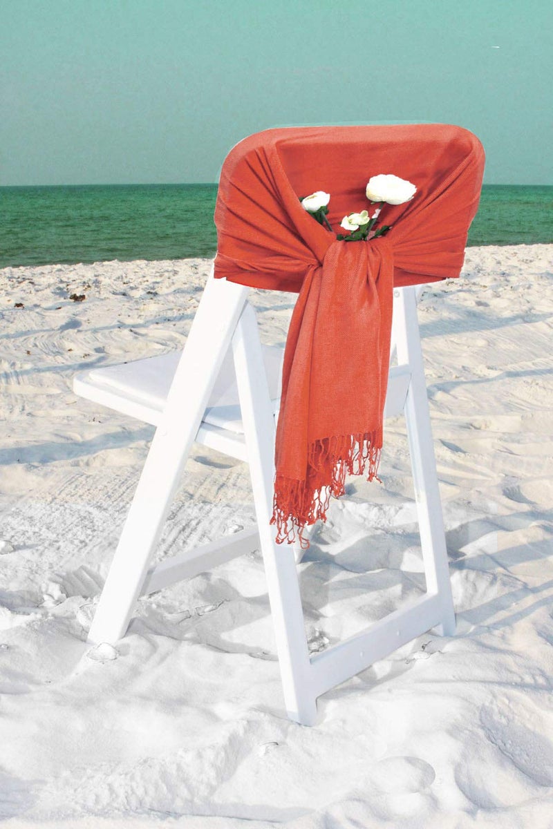 Sakkas Large Soft Silky Pashmina Shawl Wrap Scarf in Solid Colors - Rust - Image 3