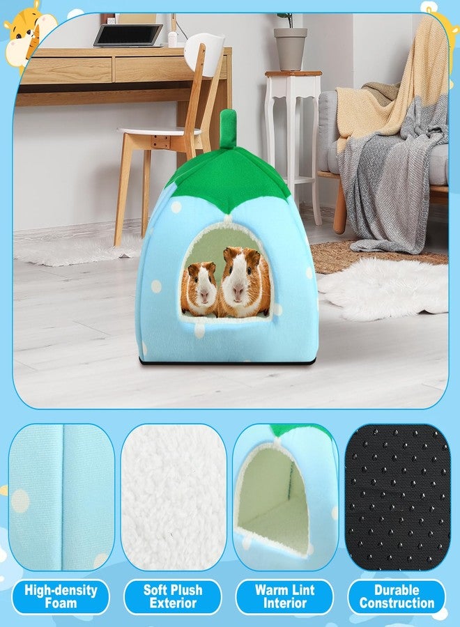 Youyole 13 Pcs Guinea Pig Starter Kit Hamster Toys Bed Guinea Pig Cage Accessories with Tunnel Grass Mats Pet Food Bowl for Christmas Chinchillas Hedgehogs Ferrets Rabbit Hideout Essentials(Blue) - Image 3