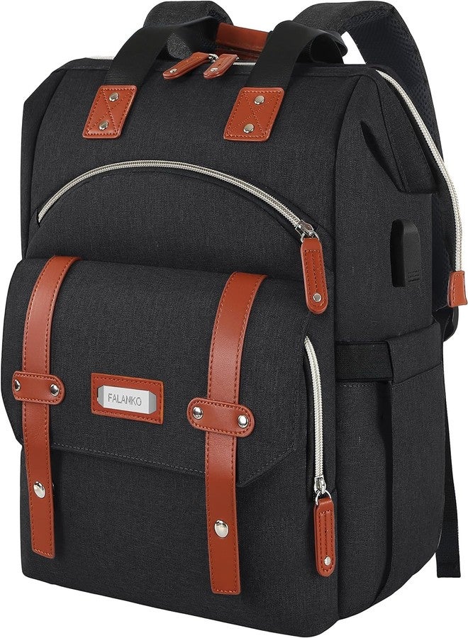 FALANKO Laptop Backpack for women, Doctor Teacher Work RFID Anti Theft Laptops Backpack with USB Charging Port, Wide Open College Travel 15.6 Inch Computer Bag for Men Women - Image 1