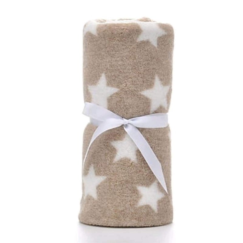 BRANDONN Supersoft Hooded and Printed Baby Fleece Blanket and Baby Bath Towel Beige and White, Pack of 2 - Image 4