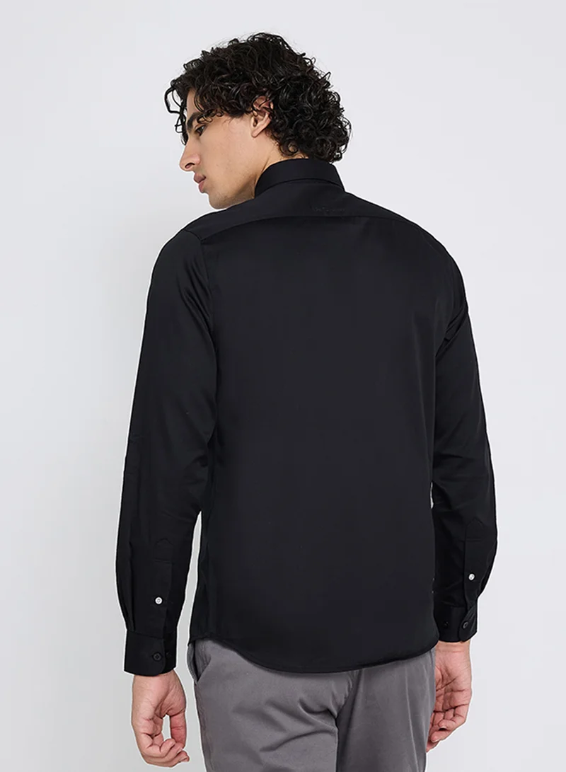 Ben Sherman Solid Cotton Long Sleeve Shirt