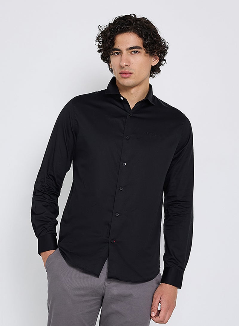 Ben Sherman Solid Cotton Long Sleeve Shirt - Image 1