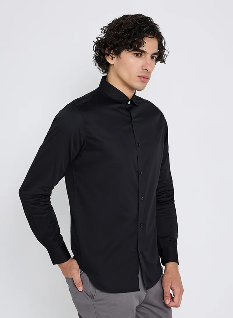 Ben Sherman Solid Cotton Long Sleeve Shirt