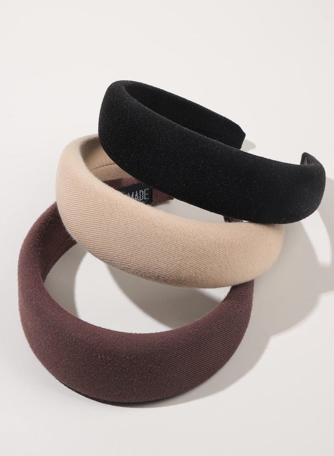Ivyu Padded Headbands for Women- 3 Pcs Diademas Para Mujer De Moda Fashion Headband Hair Bands Neutral Puffy Headband - Image 1