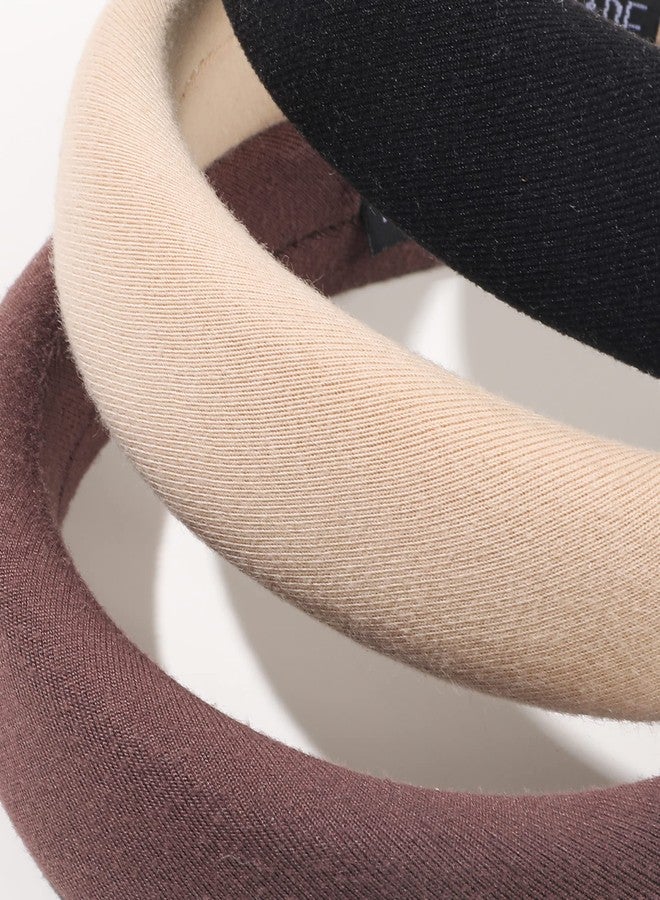 Ivyu Padded Headbands for Women- 3 Pcs Diademas Para Mujer De Moda Fashion Headband Hair Bands Neutral Puffy Headband - Image 4