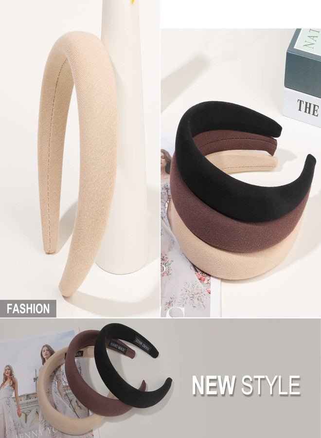 Ivyu Padded Headbands for Women- 3 Pcs Diademas Para Mujer De Moda Fashion Headband Hair Bands Neutral Puffy Headband - Image 5