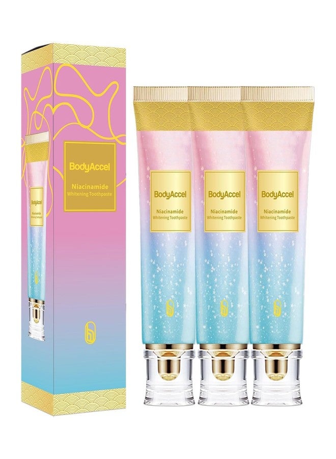 BodyAccel 3 Pack Niacinamide Whitening Toothpaste, BodyAccel Triple Whitening Niacinamide Toothpaste, Brightens and Whitens Teeth, Stain Removal Natural Gentle, Fresh Breath - Image 1
