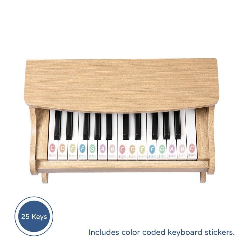ZIPPY Kids Piano Keyboard, 25 Keys Digital Piano for Kids, Mini Music Educational Instrument Toy, Wood Toy for Toddlers Girls Boys (Oak) - Image 4