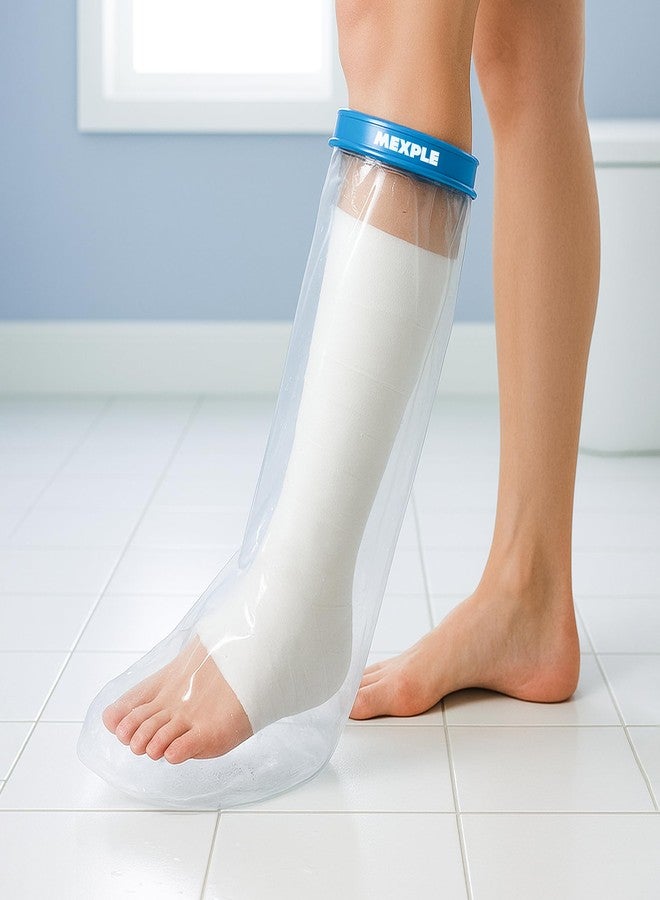 MEXPLE Adult Leg Calf Cast Cover for Shower | Waterproof Reusable Shower Sleeve for Casts, Bandages & Wounds | 100% Leak-Proof Seal | Comfortable & Durable Cast Protector for Bath - Image 1