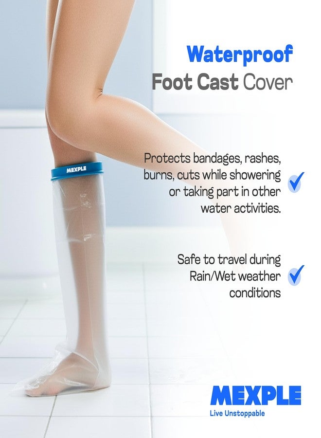 MEXPLE Adult Leg Calf Cast Cover for Shower | Waterproof Reusable Shower Sleeve for Casts, Bandages & Wounds | 100% Leak-Proof Seal | Comfortable & Durable Cast Protector for Bath - Image 2