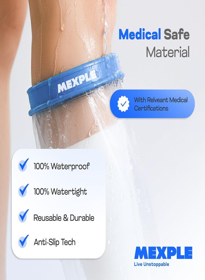 MEXPLE Adult Leg Calf Cast Cover for Shower | Waterproof Reusable Shower Sleeve for Casts, Bandages & Wounds | 100% Leak-Proof Seal | Comfortable & Durable Cast Protector for Bath - Image 4