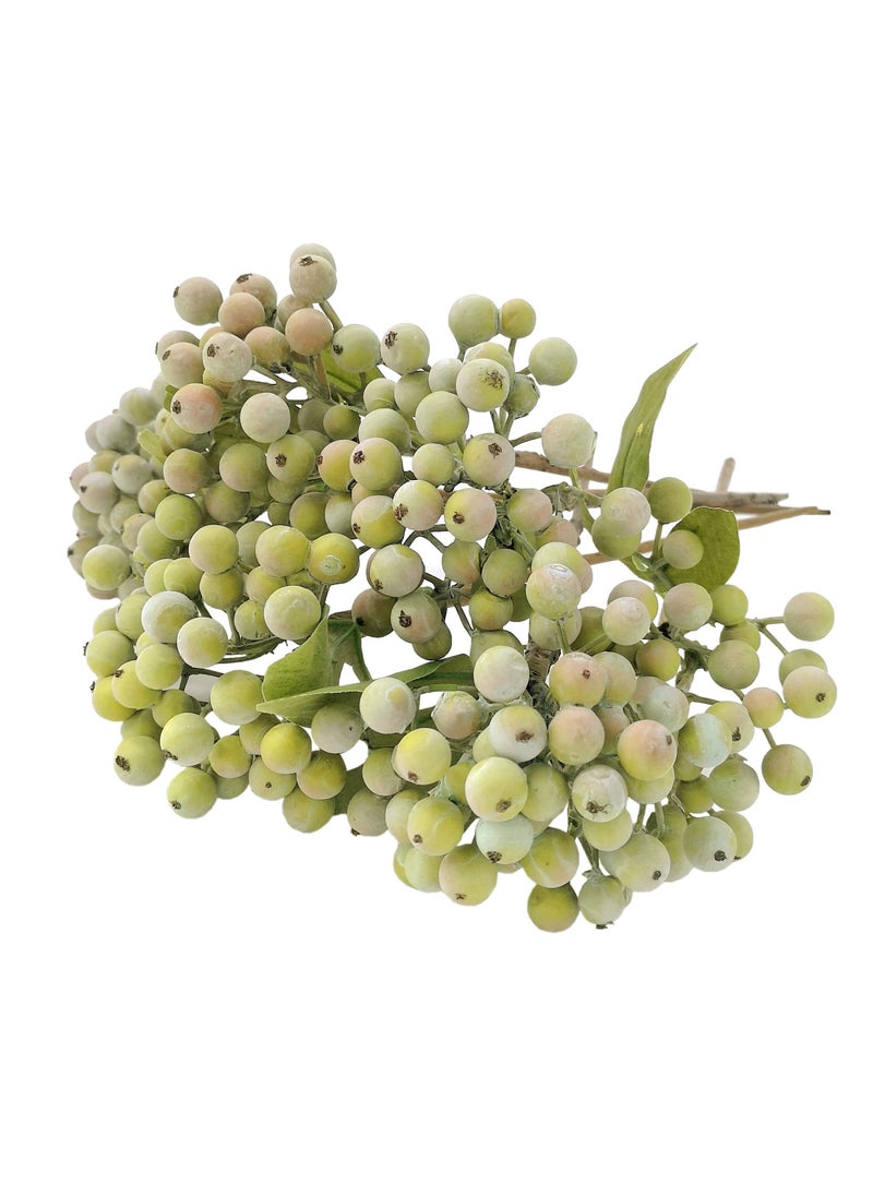 M2cbridge M2cbridge Pack of 6 Green Artificial Berry Stems Christmas Picks Wreath OrnamentFrost Green 