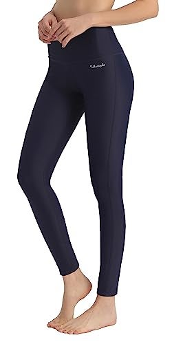Ubestyle UPF 50+ High Waist Women's Swim Pants Swim Leggings Swimming Tights Long Swimwear Pants Sun Protective (Navy, S) - Image 1