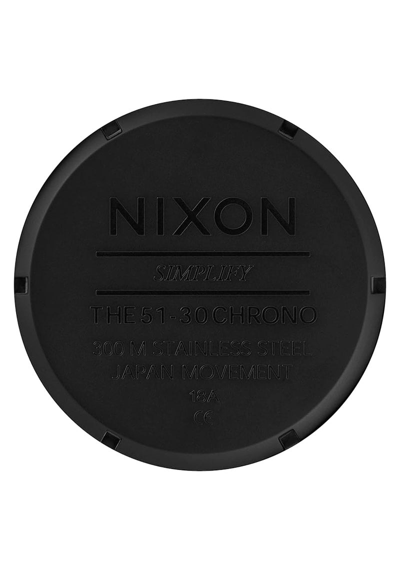 NIXON 51-30 Chrono A1389-300m Water Resistant Men's Analog Fashion Watch (51mm Watch Face, 25mm Stainless Steel Band) - All Matte Black/Black - Image 5
