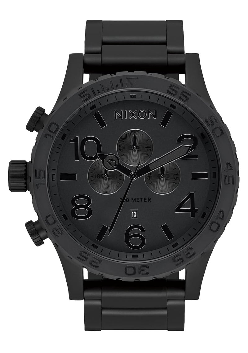 NIXON 51-30 Chrono A1389-300m Water Resistant Men's Analog Fashion Watch (51mm Watch Face, 25mm Stainless Steel Band) - All Matte Black/Black - Image 2