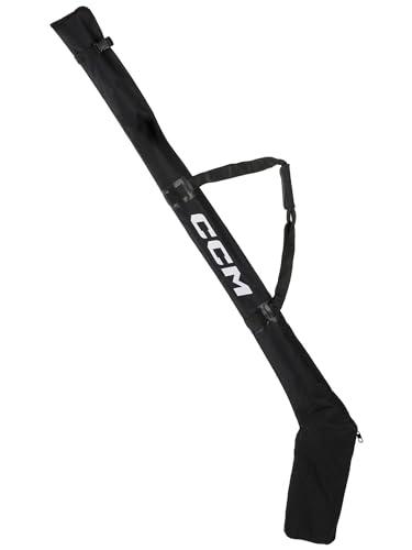 CCM Hockey Stick Bag, Polyester, Can Fit up to 4 Senior Sticks, Padded Shoulder Strap, Adjustable Buckle Strap, Black - Image 1