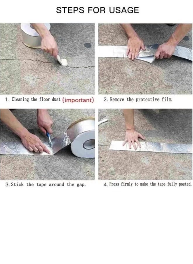1 PCS Waterproof Tape Aluminium Foil Tape Leakage Repair Waterproof Adhesive Tape Sealing Butyl Rubber Tape Be Suitable For Pipe Leakage Roof Water Tape - Image 4