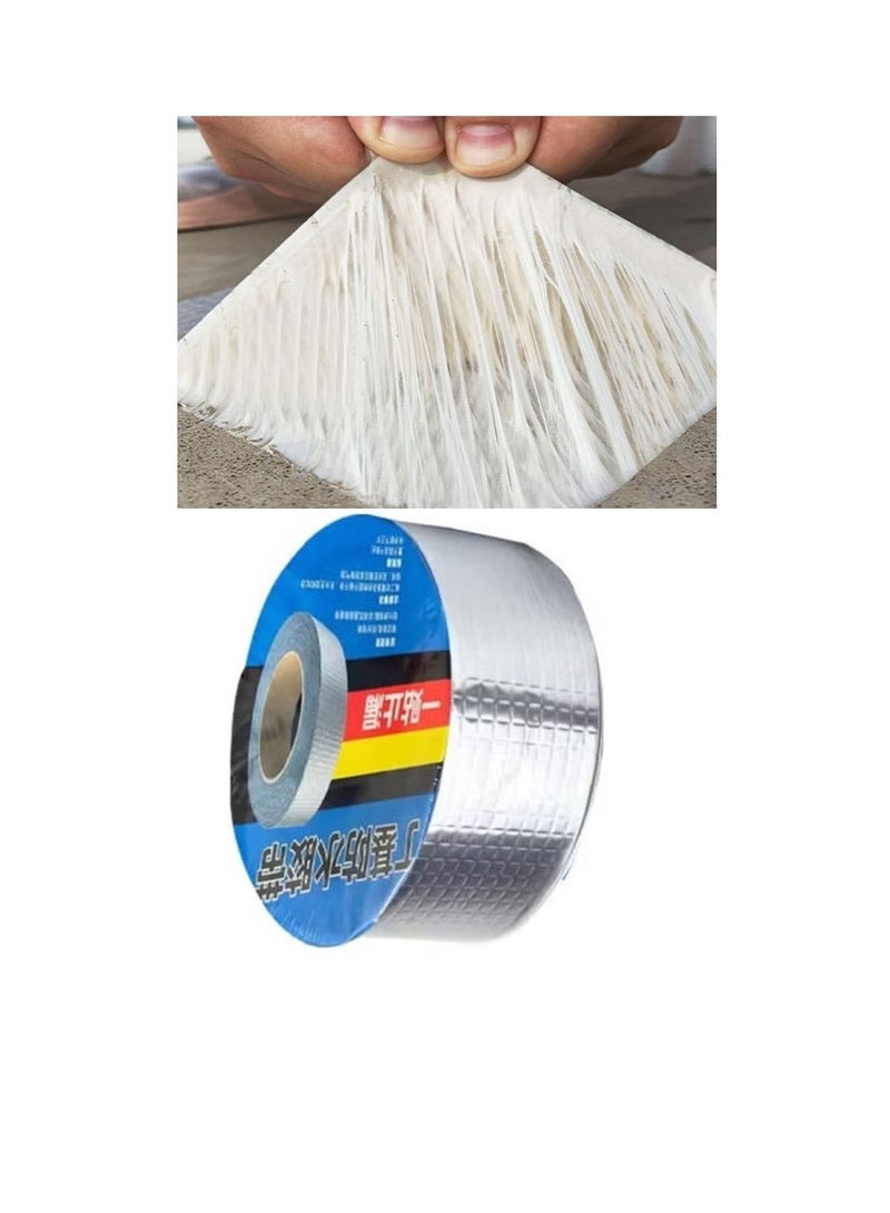 1 PCS Waterproof Tape Aluminium Foil Tape Leakage Repair Waterproof Adhesive Tape Sealing Butyl Rubber Tape Be Suitable For Pipe Leakage Roof Water Tape - Image 1