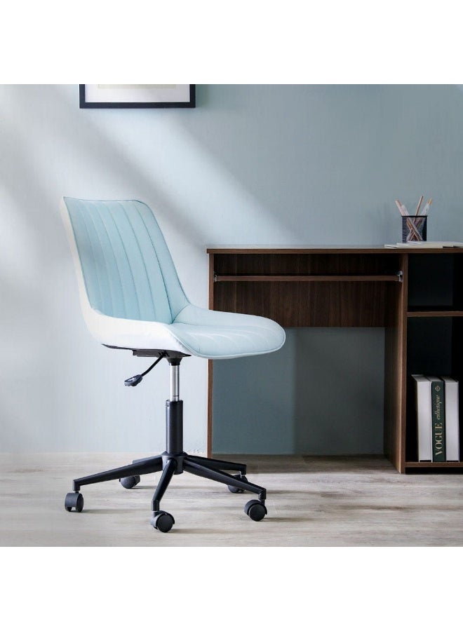 DANUBE HOME Corinna Office Chair Mid Back Ergonomic Gaming Chair Modern Home Desk Computer Chair 360° Swivel Office Chairs Adjustable Lumbar Support L 53 x W 61 x H 81 93 cm Light Blue - Image 1