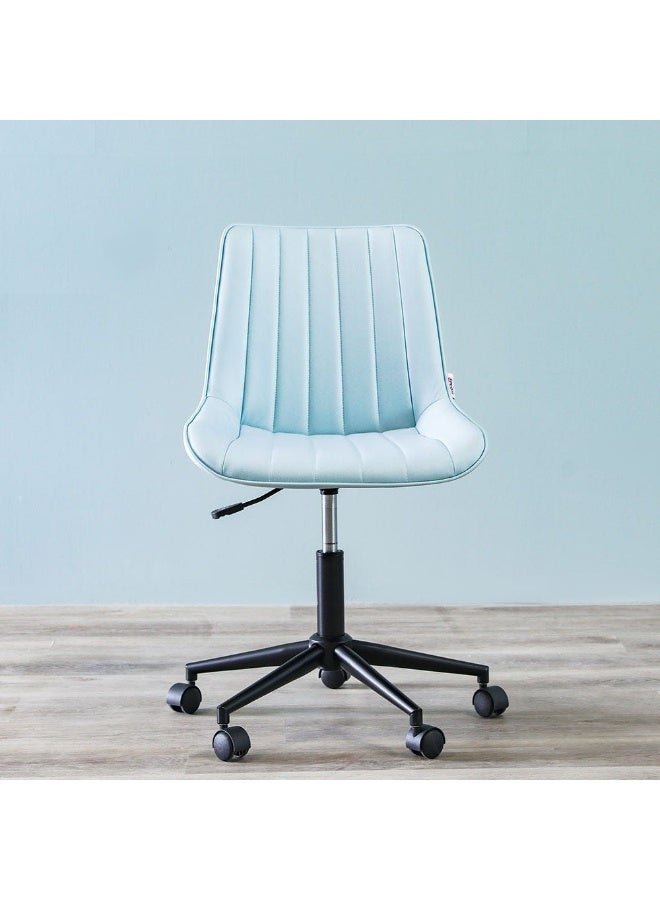 DANUBE HOME Corinna Office Chair Mid Back Ergonomic Gaming Chair Modern Home Desk Computer Chair 360° Swivel Office Chairs Adjustable Lumbar Support L 53 x W 61 x H 81 93 cm Light Blue - Image 2