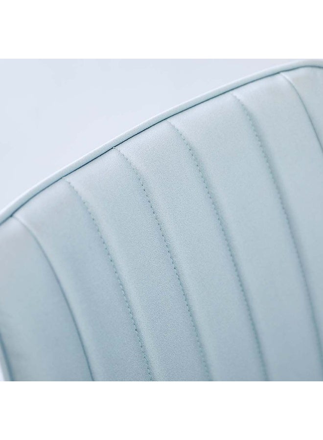 DANUBE HOME Corinna Office Chair Mid Back Ergonomic Gaming Chair Modern Home Desk Computer Chair 360° Swivel Office Chairs Adjustable Lumbar Support L 53 x W 61 x H 81 93 cm Light Blue - Image 4