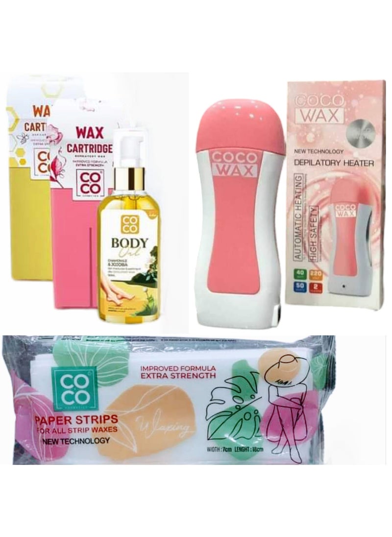 Coco - Coco Wax Hair Removal Kit Includes A Heating Device, 2 PiecesOof Wax, Oil And Wipes - Image 1