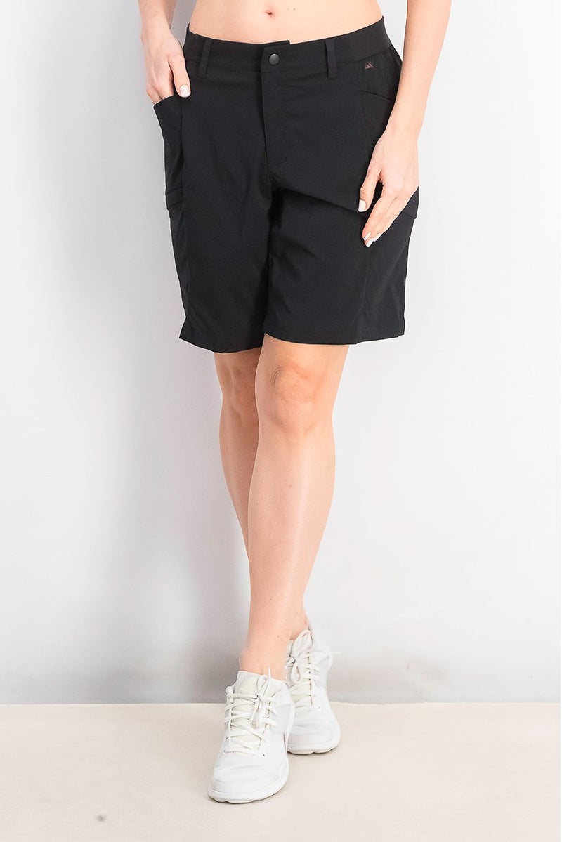 Tchibo شورتات رياضية نسائية بسيطة للمشي، أسود - Image 1