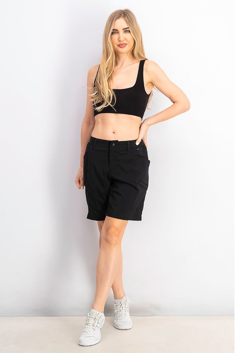 Tchibo شورتات رياضية نسائية بسيطة للمشي، أسود - Image 2