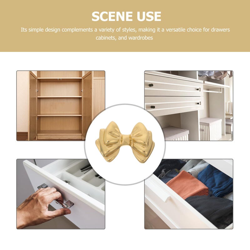 Brass Bow Knot Cabinet Pulls Small Drawer Handles for Dresser Closet Hardware - Image 4