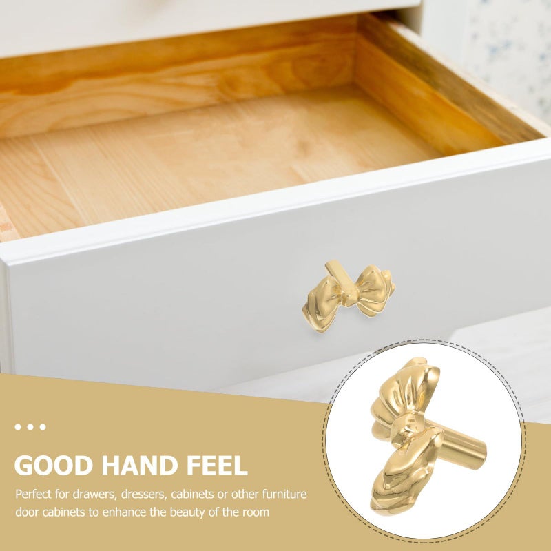 Brass Bow Knot Cabinet Pulls Small Drawer Handles for Dresser Closet Hardware - Image 5