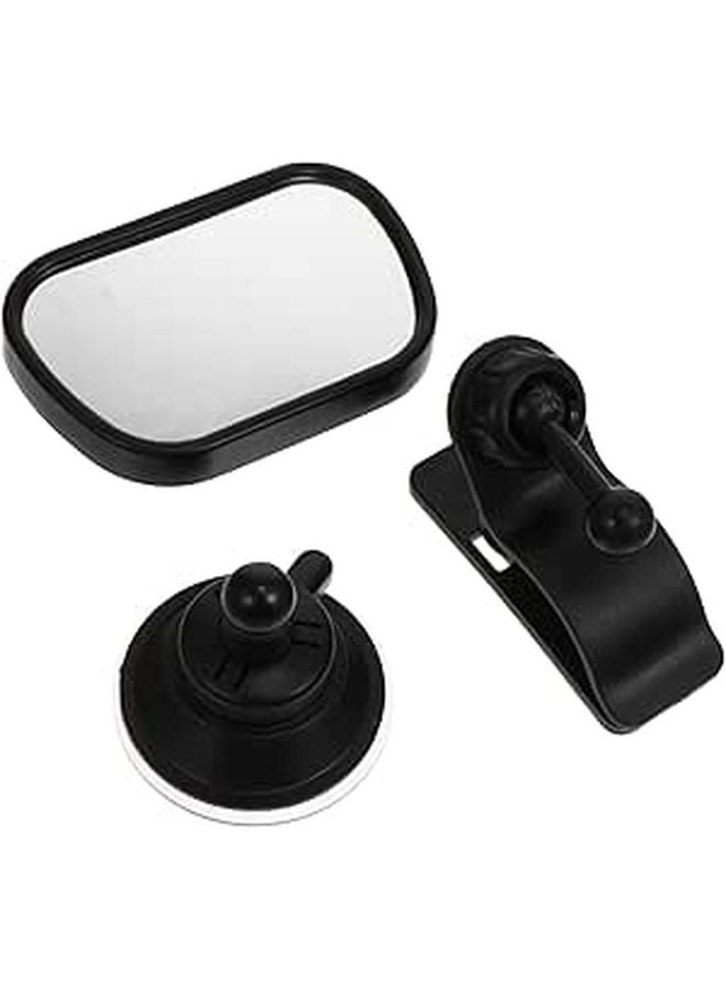 Wide Angle Car Rearview Mirror for Safety Driving Observation Black - Image 1