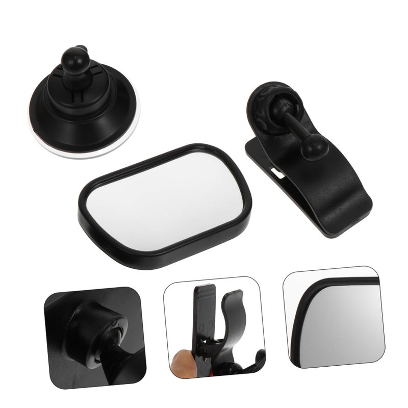 Wide Angle Car Rearview Mirror for Safety Driving Observation Black - Image 4