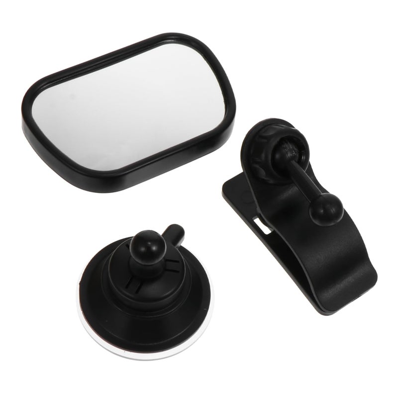 Wide Angle Car Rearview Mirror for Safety Driving Observation Black - Image 2