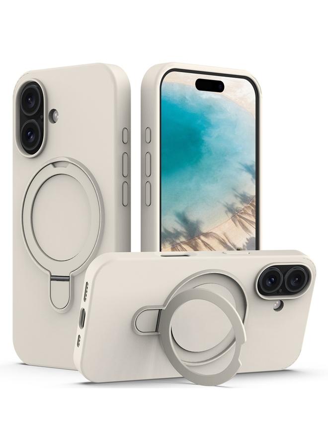 S-TOP Case For iPhone 16 Liquid Silicone MagSafe Magnetic Phone Case with Ring Holder - Image 1