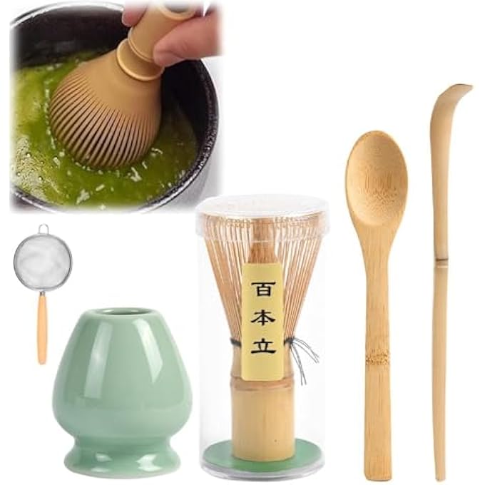 WUZIA Matcha Whisk Abs With Ceramic Base Holder Food Grade Green Tea Powder Whisk For Traditional Tea Ceremony - Image 4