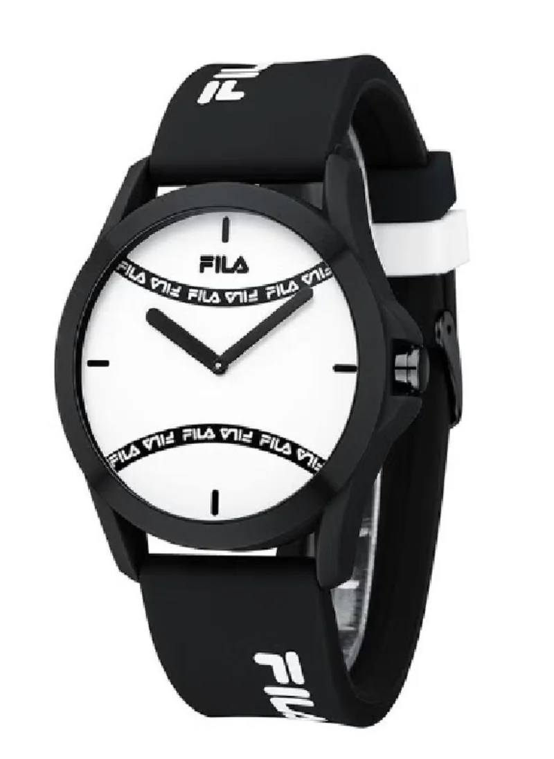 فيلا Fila Style Unisex Analog Watch ABS Case Black Silicone Strap, 38-864-003, size 43mm