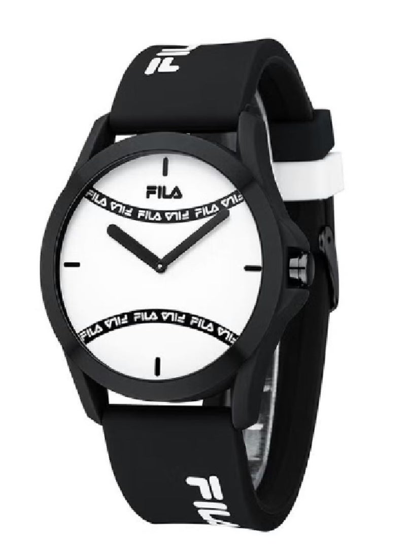 Fila Style Unisex Analog Watch ABS Case Black Silicone Strap, 38-864-003, size 43mm - Image 2