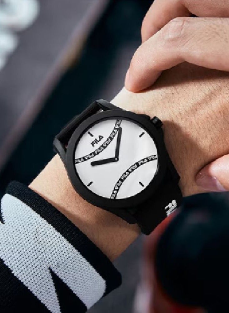 Fila Style Unisex Analog Watch ABS Case Black Silicone Strap, 38-864-003, size 43mm - Image 3