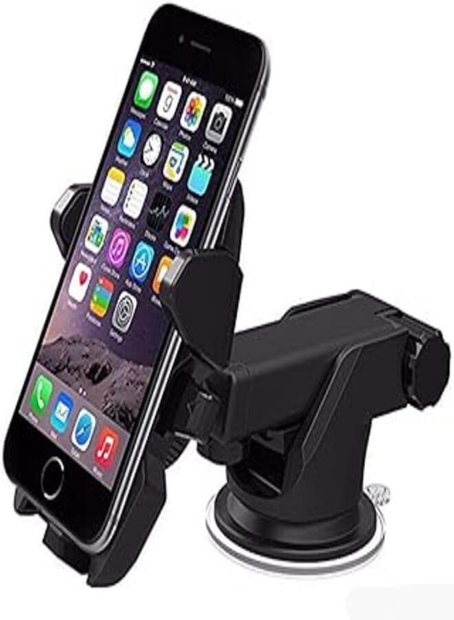 Strong Suction Long Neck One Touch Car Mount Windshield Dashboard Mobile Holder For Smartphones