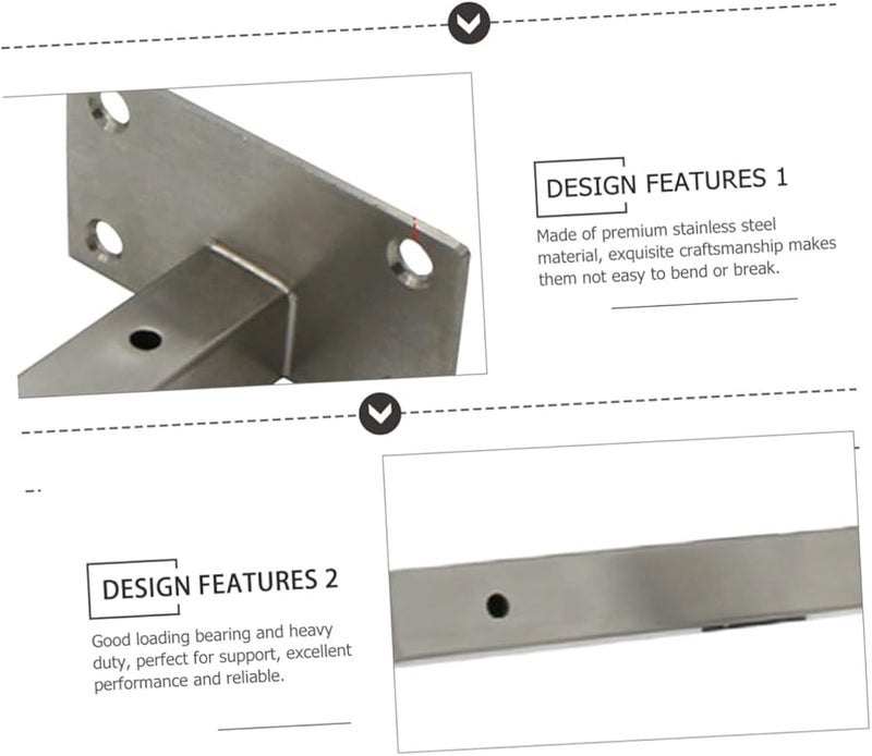 Heavy Duty Wall Mounted Shelf Bracket Stainless Steel Support for Kitchen Garage Workshop - Image 4
