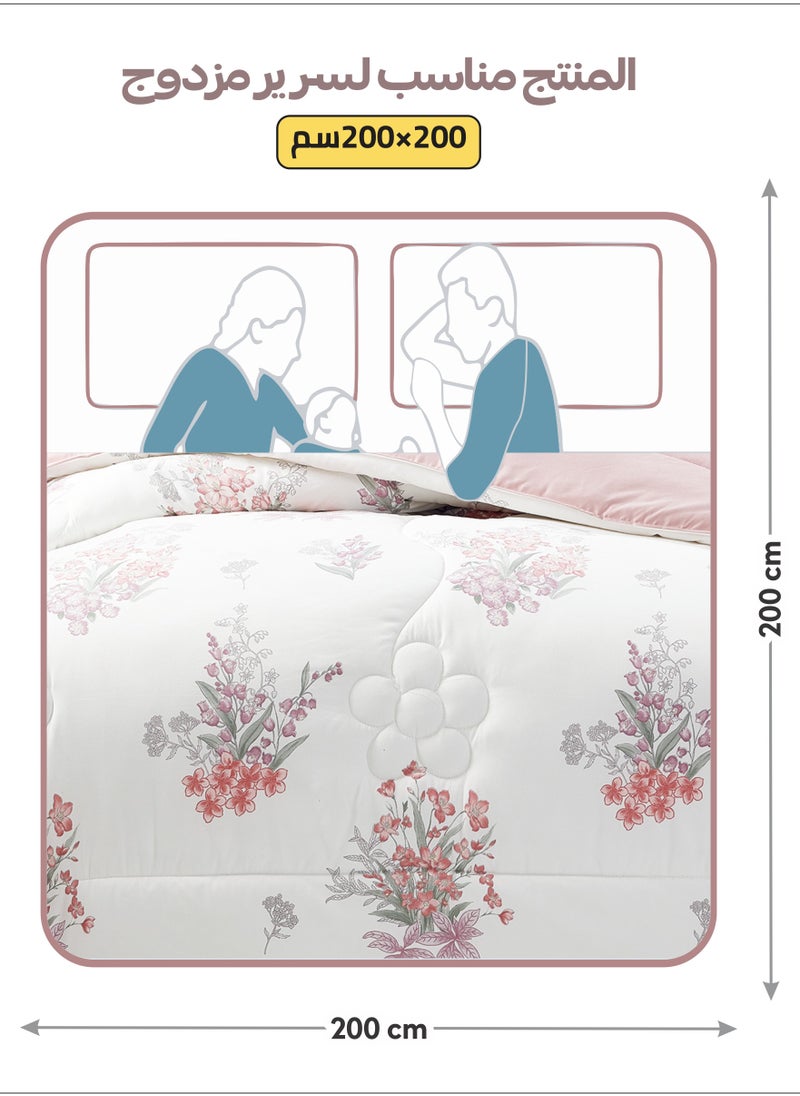 Donetella Bedding Comforter Set King Size, 6-Pcs Bed Set Fits 200x200 Cms -Printed Bedding Set-All Season- Brushed Microfiber (طقم مفرش سرير فندقي)  - Image 4