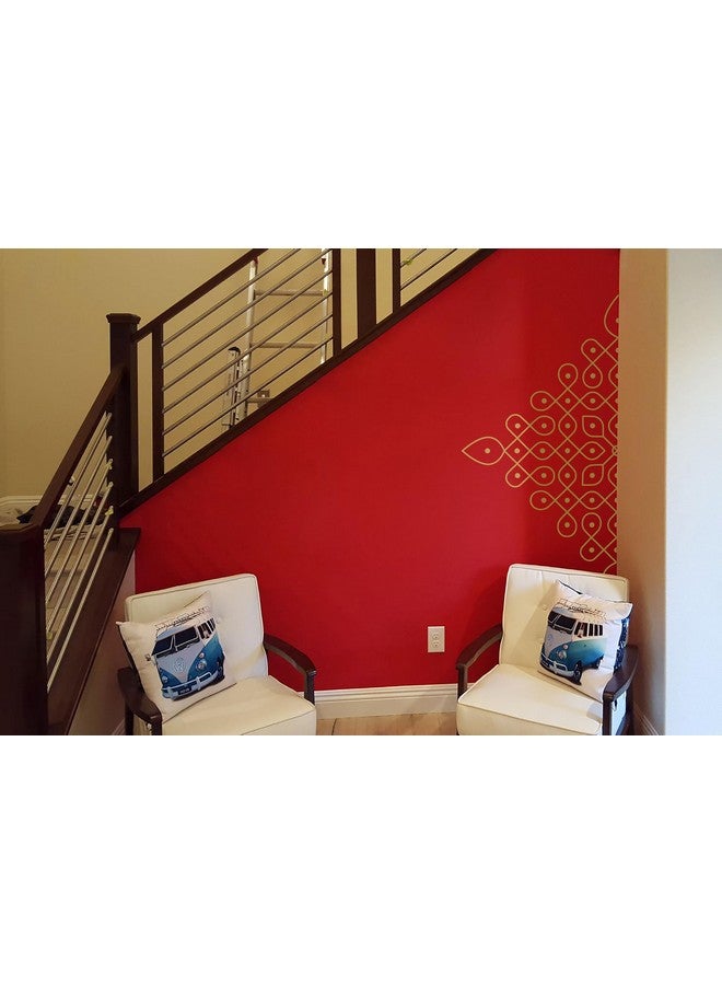 WallDesign Stunning Rangoli Wall Sticker (25x50inch) - Artistic Indian Decor for Walls - Gold Colour - Image 2