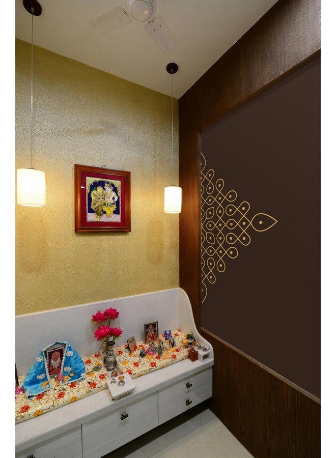 WallDesign Stunning Rangoli Wall Sticker (25x50inch) - Artistic Indian Decor for Walls - Gold Colour - Image 3
