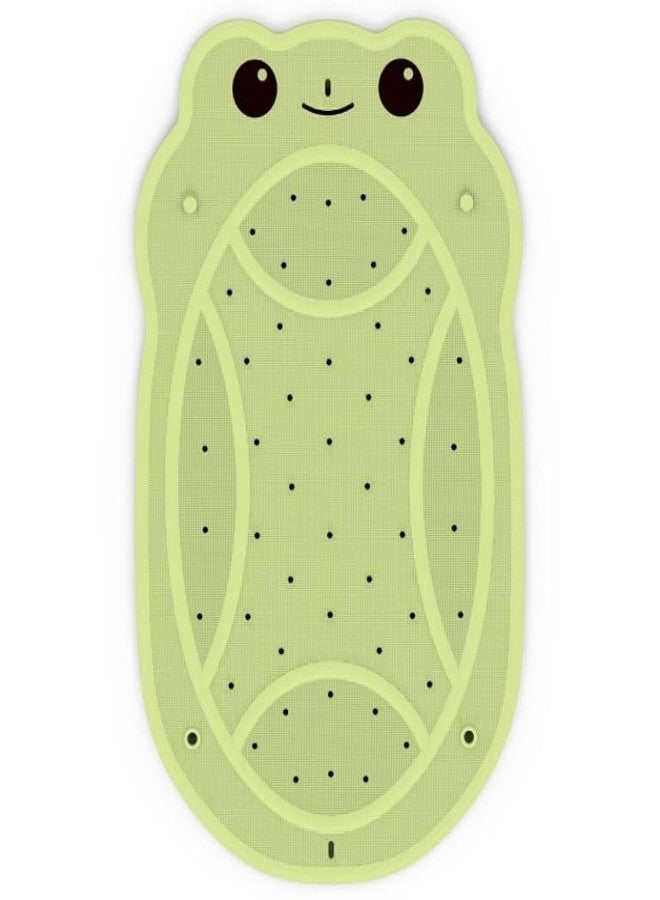 JOYCANO Bath Mat for Tub Non Slip Baby, Kids Bathtub Mat, 30"x18" Bath Mat for Baby, Natural Rubber no Odors, Textured Surface and Strong Suction Cups for Double Anti-Slip, Easy to Clean, Green - Image 1