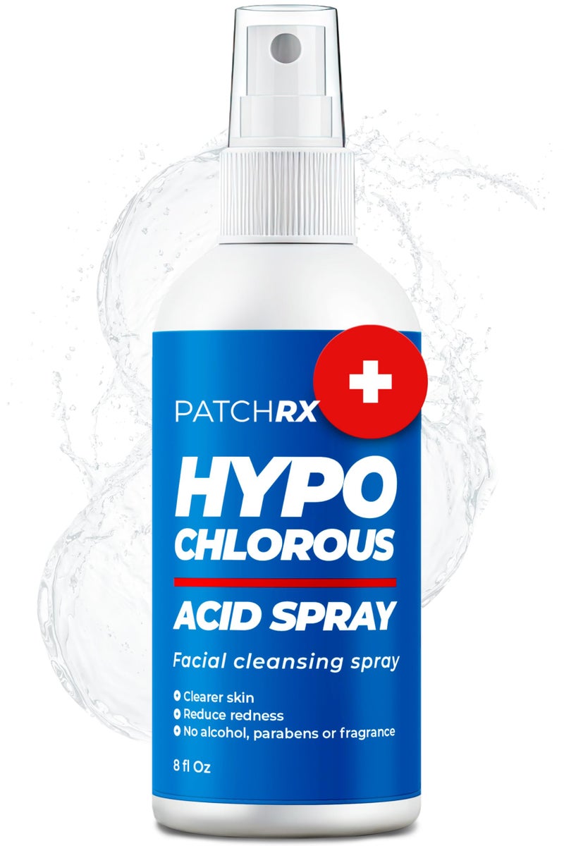 PatchRx Hypochlorous Acid Spray for Face (8oz, Reduces Acne), Targets Bacteria - HOCL Facial Cleanser Acne Spray for Face, Body, Eczema, Pimples, Breakouts & Overall Skin Recovery (Reduces Redness) - Image 1