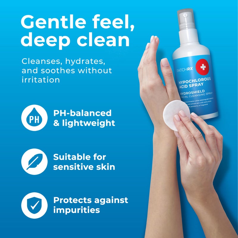 PatchRx Hypochlorous Acid Spray for Face (8oz, Reduces Acne), Targets Bacteria - HOCL Facial Cleanser Acne Spray for Face, Body, Eczema, Pimples, Breakouts & Overall Skin Recovery (Reduces Redness) - Image 5