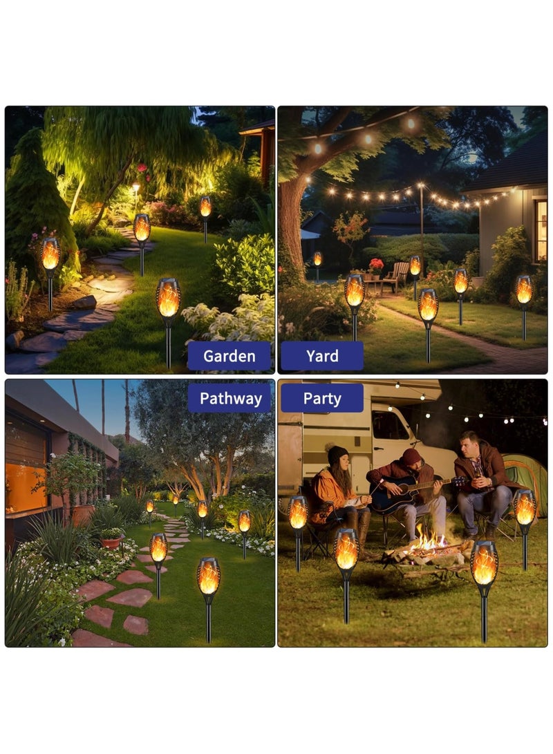 NANAO 12-Pack Solar Torches with Flickering Flame, Solar Lights Outdoor Waterproof, Garden Lights Solar Outdoor, LED Solar Powered Flame Lights for Outdoor Decorations for Yard Pathway Patio Lighting - Image 2